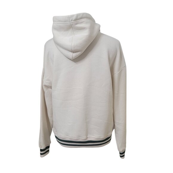 Lazy Sunday Size S Cream with Green Trim "Brooklyn" Hoodie Sweatshirt - Picture 5 of 13